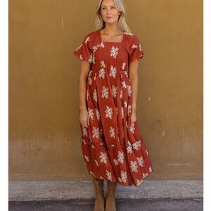 Roolee Polagram Burning Sun Embroidered Dress